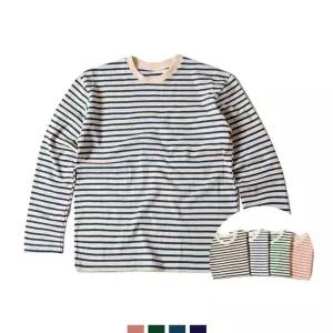스트라이프 긴팔티 국내생산줄무늬셔츠 단가라 라셔츠 라운드넥셔츠 셔츠 남자