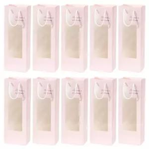 소 투명 쇼핑백 핑크 12.5x8.5x3 꽃 와인 10개선물가방 산타 루돌프 크리스마스 성탄절 답례품포장 어린이