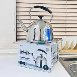 맑은하루 스텐 IH 인덕션 실버 주전자 4L 레스 가정용물 끓이는 차주 보리 티포트 물주 가정용