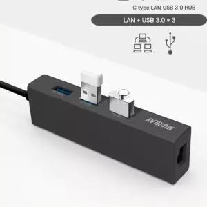 C타입 3포트 랜USB 컨버터허브노트북 C허브 멀티 USB USB분배기 C멀티 SD카드리더기 맥북