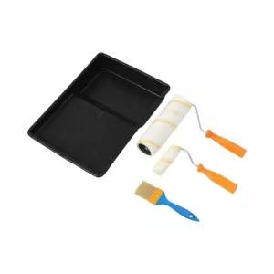 페인팅 도구 세트 3종 4P 옐로우 셀프 롤러 트붓 수성 트레이페인트 페인 DIY페인