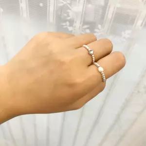 Dahlia 925 Silver 실버볼 은볼 비즈 반지 링 6type우정 레이어드 여자 실버 패션 담수진주 하트 나비 스마