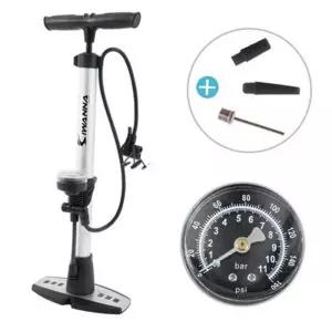 자전거 펌프 게이지 휴대용 스탠딩 공기주입기 타이어 수동 압력 볼펌프 공기압 용품 미니알루미늄 스포츠