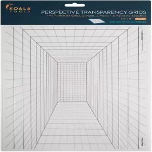 코알라 도구 원근감 그리드 투명 시트4인용 버라이어티 팩 8.5인치 x 11인치 오버헤드 프로젝터 및 라이트