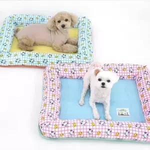 패리스독 피너츠썸머체크쿨플랫베드펫방석 반려견 멍멍이 고양이 강아지쿠션 애견쿠션