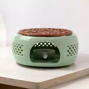 7day 도자기 티워머(민트+브론즈) 차데우기 우리기다기용품 다도 우리기 라이트 데우기 유리 양초 워머