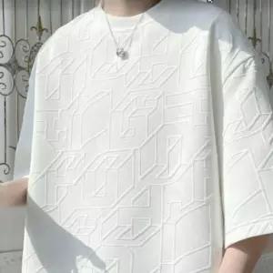 여름 패턴 빈티지 남친룩 커플 반팔 입체감 고급스텍스처셔츠 남성 셩티 성티 독특한 패션 포인트