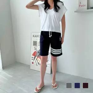 USA 닻 5부 면 반바지 SD-230416여름 편한 자수 밴딩 여성트레이닝팬츠 카고 허리밴 여자