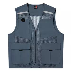 랜더스 망사 조끼(LD473) 그레이작업용 안전복 팀조끼 단체 행사 근무 현장 행사용