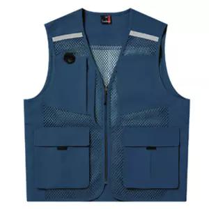 랜더스 망사 조끼(LD473) 스틸블루작업용 안전복 팀조끼 단체 행사 근무 현장 행사용