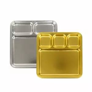 티타늄 3칸 트레이 캠핑접시 안주그릇과자 마른 반찬 찬기 디저트 간식 돈까스 견과류