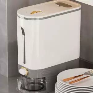 원터치 대용량 계량형 쌀통 5kg 10kg 잡곡 보관함 용기 곡물 독항아리