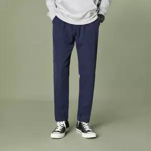 남성 캐주얼 네이비 슬랙스 데일리 밴딩 팬츠면팬츠 바지 남친룩 면바지