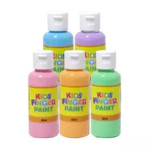 키즈 핑거페인트 파스텔 컬러 60ml 5색 세트 어린이 미술놀이 물감 페인팅 놀이용