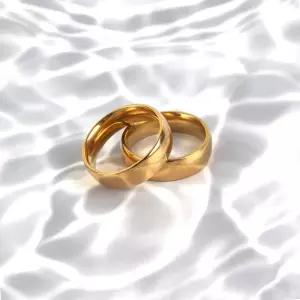 커플 반지 금색 스틸 써지컬 티타늄 링 디자인 진짜심플한 간지나는디자인