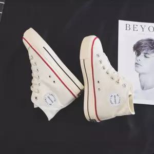 데일리 캐주얼화 깔끔한라인 통굽하이탑 여성스니커즈운동화 학생단화 컨버스화 단색