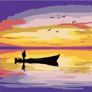 하모니아트 DIY 유화그리기 세트 20x20 황혼의 배페인팅 그리기 DIY명화그리기 그림그리기 DIY키트 취미생