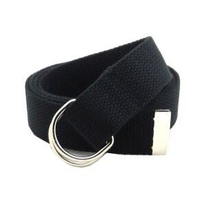 [미국배송] 얇은 웹 벨트 더블 D-링 버클 1.25인치 너비 금속 팁 단색