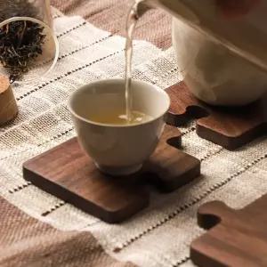 우드 원목 차 티 컵 받침 홀더 퍼즐 코스터 플레이팅소품 머그 나무