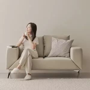 [슬레코폼] COM04 레오  가죽 에어홀 포켓스프링 소파 2인용