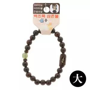 불교 팔찌 액운방지 삼존불 띠 합장주 염주 (대) (용) 우드 나무 선물 종교 재물 행운 패션 목걸이
