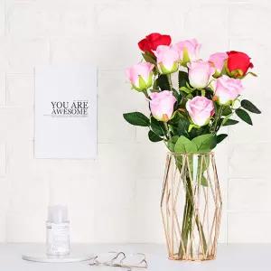 골드와이어 화병 S 샴페인인테리어소품 조화 꽃병 오브제 유리