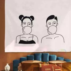 패브릭포스터 커플풍선껌 M 카페벽장식그림 감성 매장인테리어소품 인소품 피스트리 아트 현수막 가리개천