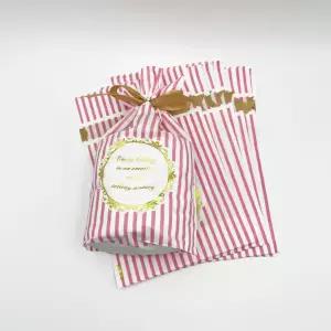 리본 선물포장 봉투 답례품 구디백 핑크 ST 50매백 간식지 어린이집 비닐 단체 포장지 쇼핑 이쁜