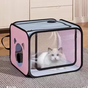 접이식 반려동물 드라이 케이지 펫룸 고양이 숨숨집 하우스 강아지텐트 애견 드라이백 목욕 털말리기 텐트
