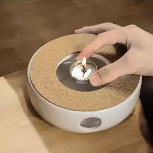 7day 심플 도자기 티워머 S-1 차데우기 우리기 보온양초 워머 다기용품 용품 다도 라이트 데우기 유리