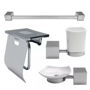 셀프수리욕실세트 실버 화장실 사각 도구 SW750깔끔하고편리 수납 모던바스 선반 타올걸이 사용이한 수납함