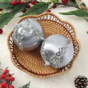 Jdt 장식볼 2p 10cm 실키프린세스트리악세사리 액세서리 소품 트리볼 크리스마스