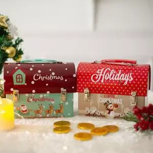 크리스마스 틴 가방 저금통 2type 주방 용품인테리어소품 새해선물 탁상 동전용 금고 어린이 비밀 저축