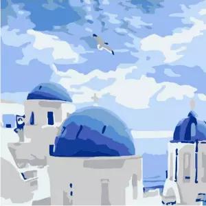 하모니아트 DIY 유화그리기 세트 20x20 산토리니그림취미 페인팅 그리기 DIY명화그리기 DIY키트 생활 아이