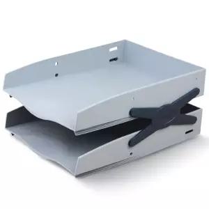 서류정리함 슈퍼 네오트레이 2단 쿨그레이 오픈형 문서 보관받침대 보관대 서류함 책상수납함 다용도 화일