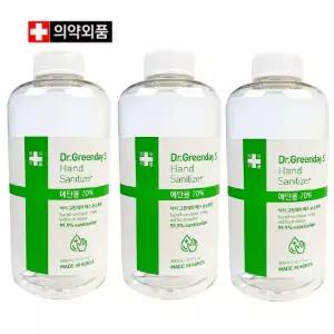 손소독기전용 에탄올70 500ml 리필액 3개세트세정제 용액 소독제 휴대용 핸드워시 리필 소독기