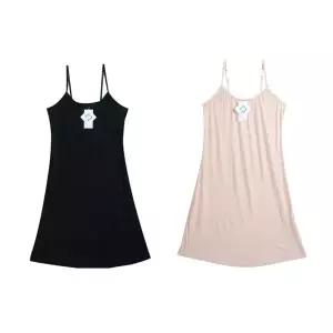 실크 촉감 인견 통기성 여성 롱 슬립 홈웨어 잠옷원피스 웨어 속옷