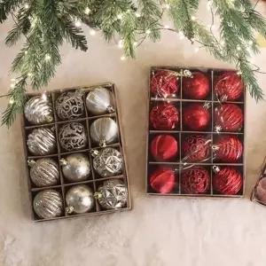 믹스 원형 볼 오너먼트 12P세트 레드 데코 소품트리볼 장식볼 장식품 인형 크리스마스 용품 성탄