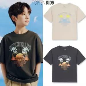 탑텐키즈 25년 FW 남아 쿨에어 코튼 그라데이션 그래픽 반팔티 MKF3TS1001