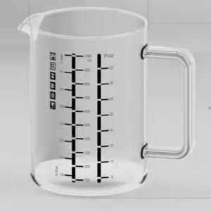 시맥스 유리 계량컵 비커 용량 제빵 1000ml눈금 투명 주방 다용도 가정용 플라스틱 손잡이