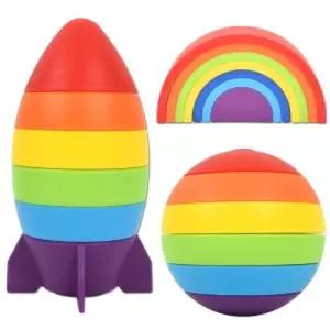 오즈토이 유아용 트리플 레인보우 쌓기 3종세트 로켓+공+무지개 12310-3 링쌓기쌓기게임 도형쌓기 쌓기장난