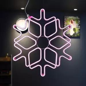 비츠온 LED 눈꽃 네온플렉스(DC24V) 60CM 무점멸 핑크 in-284806크리스마스소품 전구 꾸미기 겨울 장식 장