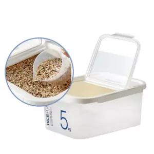 잡곡 곡물 보관 저장 밀폐 용기 잡곡통 쌀통 5kg 쌀함 소분 5KG 사료 소금 습기제거 계량컵 라이스컨테이너