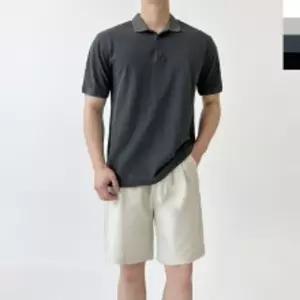 ACC SS1013M 남자 베이직 반밴딩 코튼 치노 핀턱 바지남성면 포켓