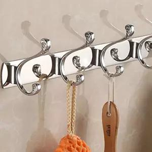 플로키 스텐레스 다용도 벽걸이후크(실버)면행거 고정옷걸이 부착 후크 도어용 인테리어 디자인