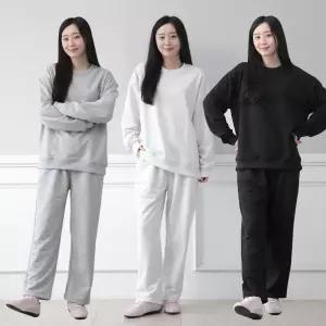 1+1 맨투맨 고급 상의+하의 세트 빅사이즈 트레이닝복긴팔홈웨어 운동 여성츄리닝 트레이닝