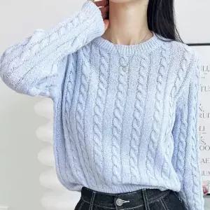 부르클린 꽈배기모양 하찌니트 여성 데일리 시스루티셔츠 여자 스웨터 반짝이 투피스 어깨트임 글리터 스퀘