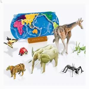 교과서 시리즈 3종 세트 곤충 동물 화산대와지진대뜯고끼우기놀이 공작장난감 뜯어만들기 역할 교구 학습