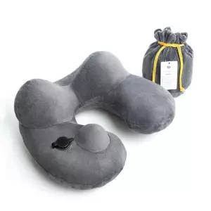 Coms 나비 에어필로쿠션 NV37-AIR20 gray 여행 목배게 휴대용용 쿠션 에어 공기 캠핑