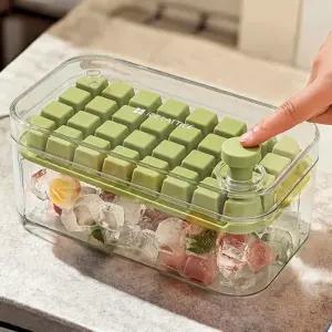 PrimeBulk 32구 아이스트레이(올리브그린)실리콘큐브 이유식보관용기 얼음틀 얼음 몰드 얼음통